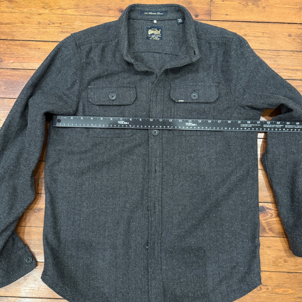 Superdry Vintage Tweed shirt in grey/black XL